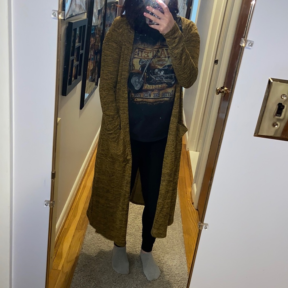 Mustard long cardigan